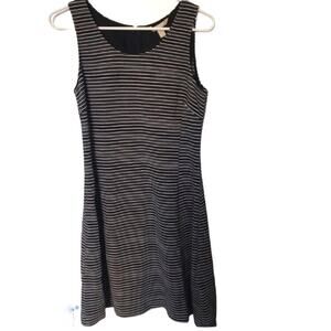 Banana Republic Striped Fit & Flare Sleeveless Dress Size 12P Office Academia